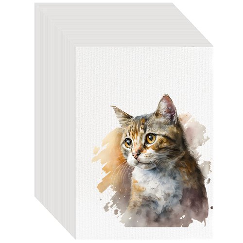 KINLINK 100PCS Thick 5x7 Bulk Watercolor Paper Pad, 140lb/300g Water Color Paper for Kids, Adults, Artists, White Art Paper for Drawing, Painting, Markers, Gouache - Textured Cotton Paper Sheets