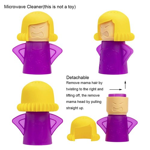Aivwis Angry Mom Microwave Cleaner, Mad Mama Microwave Steam Cleaner, Just Add Vinegar and Water, Easily Cleans the Crud in Minutes (Purple)