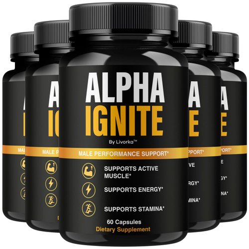 (5 Pack) Alpha Ignite Capsules - Official Alpha Ignite Pills Advanced Formula Support Maximum Strength, Natural AlphaIgnite Supplement for Overall Health & Wellness Reviews, 300 Capsules for 5 Months