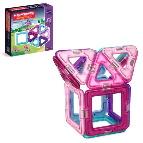 Magformers Inspire (14-pieces)Set Magnetic Building Blocks, Educational Magnetic Tiles Kit , Magnetic Construction STEM Toy Set, 3-100 years