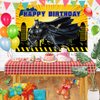 Hero Backdrop for Birthday Party Decorations Yellow Background for Party Cake Table Decorations Superhero Black Theme Banner 5x3ft