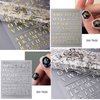 Number Nails Art Stickers Holographic Letter Nail Stickers Old English Alphabet Nail Decals Words Nail Design 3D Self-Adhesive Nail Art Supplies for DIY Women Girls Nail Decoration 8 Sheets