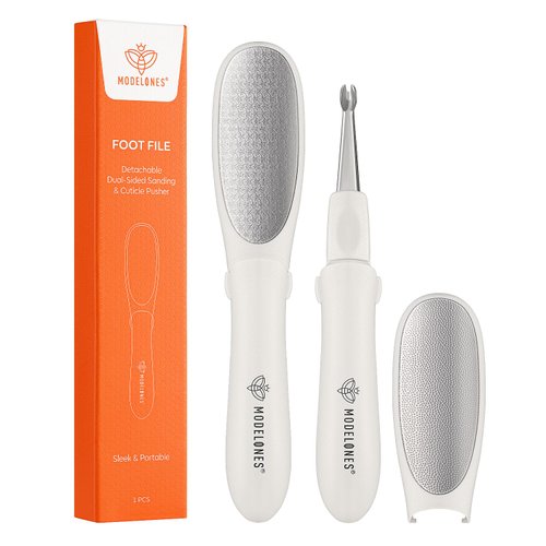 Modelones Mini Foot File Callus Remover, Multifunction 2-in-1 Pedicure Tools for Feet with Double-Sided Foot Rasp, Dead Skin Fork - Safe, Lightweight Foot Sander Perfect for Daily Hand & Foot Care