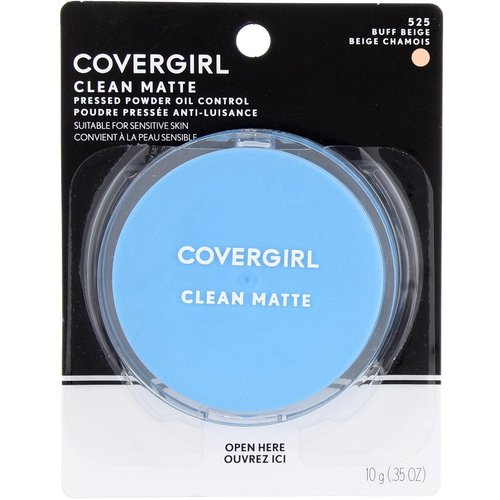 CoverGirl Oil Control Compact Pressed Powder, Buff Beige [525], 0.35 oz (Pack of 4)