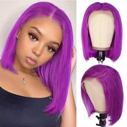 FAVE 12 Inch Bob Wig Human Hair 13x4 Bob Lace Front Wigs Human Hair 150% Density Glueless Wigs Hu...