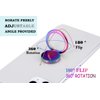 lenoup Rainbow Cell Phone Ring Stand Holder,Multicolor Ring Grip Kickstand,Iridescent 360 Rotation Metal Finger Ring for Phones,Pad