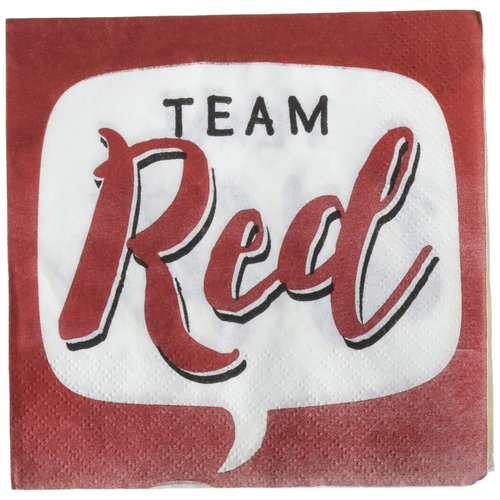 Creative Converting 2 Ply Sip Hooray Beverage Napkins, 5" x 5", Red