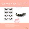 FQNing sparkle mink lashes with jewels, glamorous glitter rhinestone cat-eye eyelashes 4 pairs (Fancy Diamond)