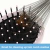 Andibro Hair Brush Cleaner Tool, Comb Cleaning Brush Rake Design Brush Cleaner Wooden Handle Hair Remover Mini Hair Instrument for Removing Hairs Dust Dirt Lint Home Salon
