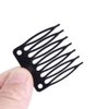 50 PCS Hair Clip Combs for Wigs - 7-Teeth Plastic Combs with Caps, Ideal for Wig Making Accessories (Black)