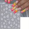 8PCS Hibiscus Flower Nail Art Stickers Summer Flowers Nail Decals Hot Pink Yellow White Pink 3D Self-Adhesive Hawaiian Hibiscus Flower Nail Art Designs Supplies for Women Girls Nail Art Decorations