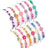 KELENO 12 Pcs Kids Bracelet for Girls Toddler Jewelry Groovy Flower Princess Party Favors Friendship Bracelets Adjustable Pretend Play Goodie Bag Classroom Reward