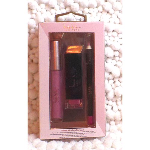 Nicole Miller Juicy Lips, Lip Gloss, Lipstick, Lip Liner 3 pieces (Rich Mauve)