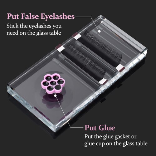 BAMTTOO 100pcs Lash Glue Flower Cup with Tape Lash Extension Glue Ring Eyebrow Tattoo Glue Holder Crystal Eyelash Glue Pallet False Lash Glue Holder for Women Girls Eyelash Extension Supply