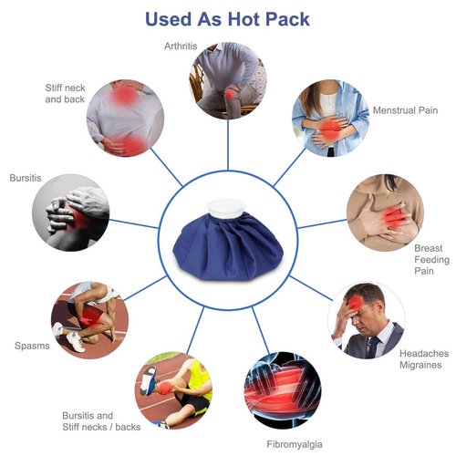 Ice Pack for Injuries, Hot & Cold Therapy, Teeth Pain Pack, Headaches Bag, Menstrual Water Backs Fast Release Reusable 9 in Bag