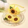 Yellow Sunflower Headband Bow Hair Accessories, Wave Point Flower Hair Bands, Spring Summer Big Bow for Women Girls, Non Slip for Outdoor Gathering Party Princess Decor, Women's Fashion Headbands