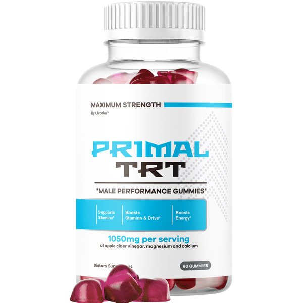 Primal TRT Gummies - Official Primal TRT Gummys for Men - Maximum Strength, PrimalTRT Premium Advanced Formula All Natural Support Plus Vitamin for Health & Wellness, 60 Gummies for 1 Month