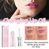 Magic Color Changing Lip Oil V2, Big Brush Moisturizing Lip Glow Oil, Hydrating Lip Gloss Warm Change Moisturizing Lip Gloss, Long Lasting & Nourishing Lip Glow Oil Non-sticky Primer Lip Tint (Pink)
