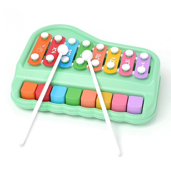 Oprala 2 in 1 Baby Piano Xylophone for Toddlers 1-3 Years Old, 8 Multicolored Key Keyboard Baby Xylophone Piano, Preschool Educational Musical Learning Instruments Toy for Baby Kids Girls Boys