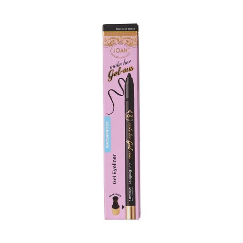 JOAH Make Her Gel-ous Gel Eyeliner with Self-Sharpening Pencil, No-Tug Waterproof Formula & Long-Lasting Finish & Color Definition, Creamy Gel Texture, Blackest Black