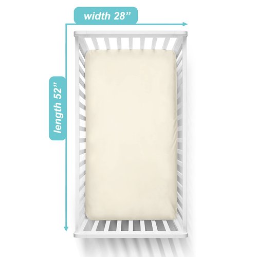 American Baby Company Fitted Crib Sheet 28" x 52", Soft Breathable Neutral 100% Cotton Jersey Sheet, Ecru, for Boys and Girls, Fits Crib and Toddler Bed mattresses