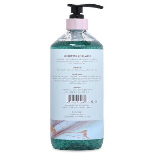 Manna Kadar Beauty Dead Sea Minerals Exfoliating Body Wash, Eucalyptus Marine - Body Wash, Shower Gel, Moisturizing Scrub, Brighten Dull Skin