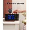 Projection Alarm Clock, Digital Clock with 180° Rotatable Projector, 3-Level Brightness Dimmer, Clear LED Display, USB Charger, Progressive Volume, 9mins Snooze,12/24H, for Bedroom