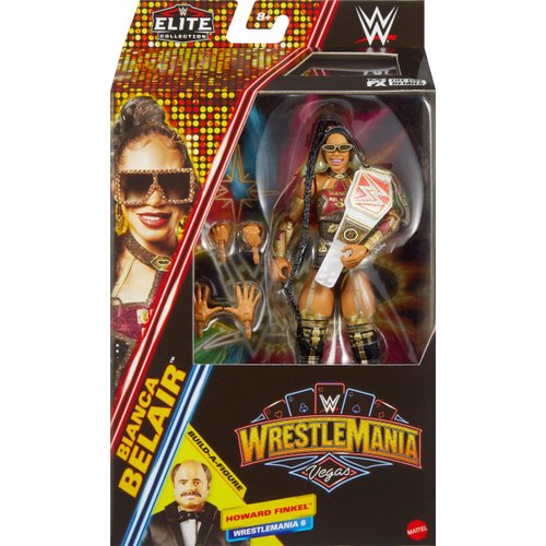WWE Mattel Elite Collection Action Figure & Accessories, Premium Live Event Bianca Belair Set, Wrestlemania with Howard Finkel Build-A-Figure Parts