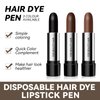 BEUKING Disposable Hair Dye Pen, Black/Dark Brown/Coffee Hair Color Stick, Long Lasting Fast Staining Washable High Saturation Cover Hair DIY Hairstyle Hair Color Touch-Up Stick (02# Dark Brown)