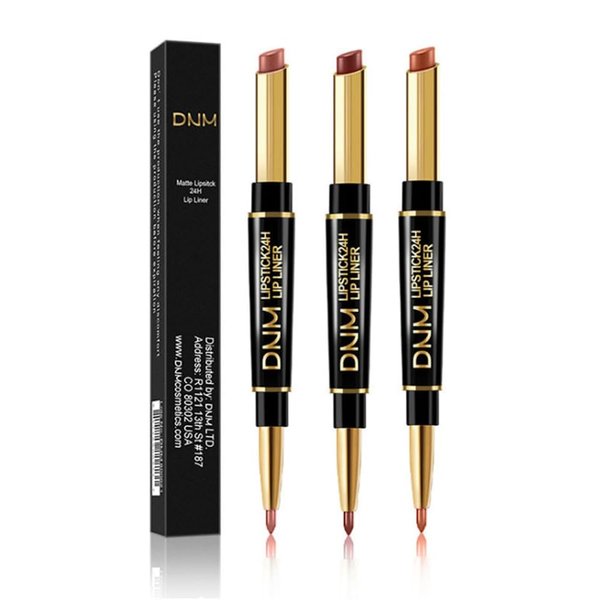 GHFCZOO 3Pcs 2-in-1 Chestnut Nude Brown Matte Lipstick and Lip Liner Set, Premium Beauty Antique Rose Lip Kit, Long Lasting & Smudge Proof Lip Makeup, 24-Hour Wear Lip Stain Combo for Women