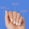 KISS Gel Fantasy Dreamdust, Press-On Nails, Nail glue included, Champagnes', Light Blue, Short Size, Squoval Shape, Includes 28 Nails, 2G Glue, 1 Manicure Stick, 1 Mini File