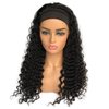 Ubetta Curly Headband Wigs Human Hair Glueless None Lace Front Wigs for Black Women Deep Wavy Brazilian Virgin Remy Human Hair Machine Made Wigs with Headband Attached 22 Inch 150% Density