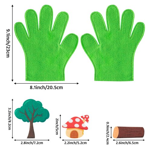 WATINC Felt Story Finger Puppets - 2Pcs DTY Storytelling Hand Puppet Felt Art Craft Education Gift, Making Storytime Glove Puppet Early Learning Role Play for Kids Toddles (Insect Animals)