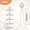 Lusofie 18Pcs Pearl Bobby Pins Bridal Wedding Hair Peals U Shaped Pearl Hair Pins Accessories for Brides Bridesmaids Women Girls(Gold)