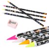Aunifun 4 Pcs Diamond Art Pen Rhinestone Picker Pencil Nail Point Drill Pen Self Adhesive Resin Picker Dotting Wax Pencil Gem Pick up Tools for Nail Art DIY Decoration with Pencil Sharpener