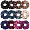 Senllori Scrunchies for Women, 12 Pcs Velvet Scrunchies for Hair, Classic Elastic Thick Scrunchy Hair Bands Ties, Soft Ropes Ponytail Holder Hair Accessories