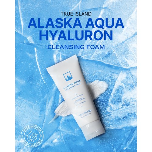 TRUE ISLAND Alaska Aqua Cleansing Foam Hydrating Facial Cleanser w/Hyaluronic Acid | Skin-Balancing Face Cleanser for Women & Men | Moisturizing Cleanser Face Wash for Sensitive Skin (3.38 fl. oz)