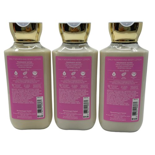 Bath & Body Works Strawberry Pound Cake Nourishing Body Lotion - Pack of 3-8oz