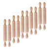 10Pcs Mini Rolling Pin Dollhouse Dough Roller Miniature Dumpling Rolling Pin Mini House Rolling Pin Dollhouse Kitchen Accessories