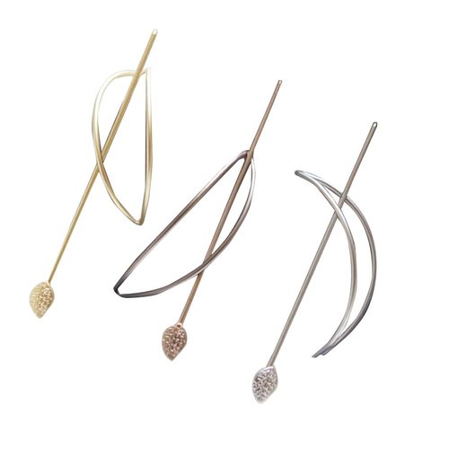 POPETPOP Hair Bun Holder- French Hair Bun Clip with Stick Minimalist Bun Pins Hair Slide Ponytail Barrette Oval Hair Holder Hairpin Cuff Hair Accessories for Women Girls