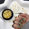 2Box Gold Nail Charms Hollow Moon Stars Nail Art Charms Nails Studs Mixed Metal Star Sriangle Nail Rivets Rhinestones 3D Alloy Star Nail Jewelry Nail Accessories for Women Girl DIY Nail Decoration Kit
