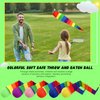 Kugliwa 15 Pcs Rainbow Catch Tail Balls Catch Tail Foam Balls Colorful Meteor Playground Ball Sports Comet Balls Throw and Catch Ball with Rainbow Tail for School Educational Training