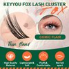Lash Extension Kit KEYYOU Fox Family Lash Clusters Eyelash Extension Kit with Lash Bond and Seal,Tweezers,Remover and Brush for Fluffy DIY lash extension kit（HX02）