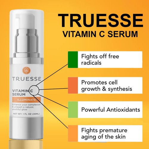 TRUESSE Ayurvedic Vitamin C Serum - Antioxidant Powers to Heal and Restore Skin for the Perfect Daily Glow - Hyaluronic Acid for Hydration