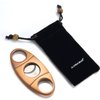 ALASKA BEAR® - Antique Bronze Cigar Cutter Stainless Steel Guillotine Double Cut Blade in Black Gift Pouch