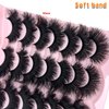 loladook Dramatic Lashes Fluffy 20mm Mink Lashes Cat Eye Big Eyelashes Mink Long False Eyelashes Cat Eye 25mm Volume 14 Pairs Strip Lashes Pack