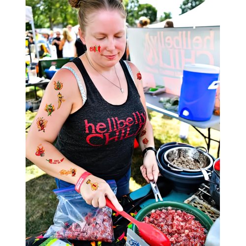 180 Pcs Chili Cook Off Competition Temporary Tattoos Stickers,20 Sheets Chili Cook Off Themed Tattoos Stickers Party favors for Chili Cook Off Contest Tasting Competition Party Decoration Supplies