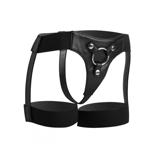 Strap U Bardot Garter Belt Style Strap on Harness, Black (ad975)