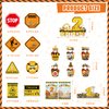 Mpanwen Construction Birthday Party Supplies for 2 Year Old Boy, 139 Pcs Dump Truck Party Decorations for Boys Baby - Backdrop, Balloons, Cupcakes Wrappers, Traffic Signs, Tablecloth, Crown and Poster