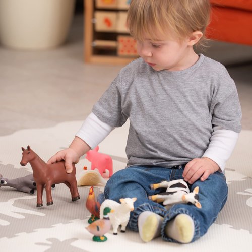 Learning Minds Set of 8 Jumbo Farm Animal Figures - Farm Animals for Toddlers Age 1-3 - Farm Toys for Toddlers 1-3 - Toy Animals for Kids Age 18 Months Plus - Animal Toys for Kids 1,2,3 Years Old